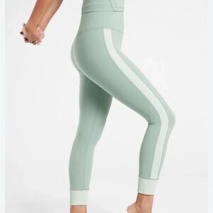 Athleta Elation Rib 7/8 Tight Legging in Seafoam Blue Green SIZE LARGE